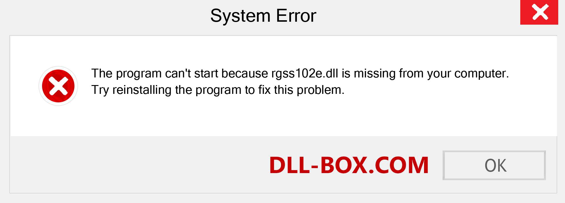  rgss102e.dll file is missing?. Download for Windows 7, 8, 10 - Fix  rgss102e dll Missing Error on Windows, photos, images